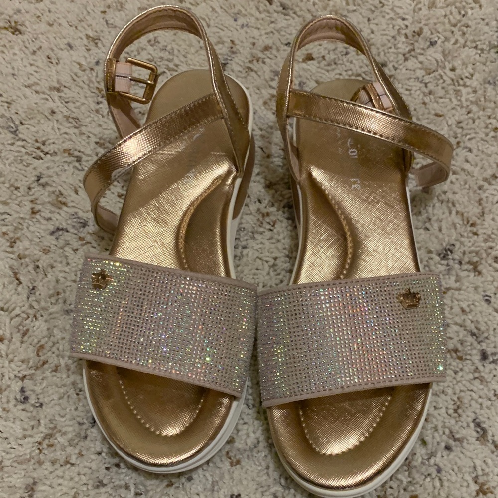 Juicy Couture Shimmering Rose Gold Sandals